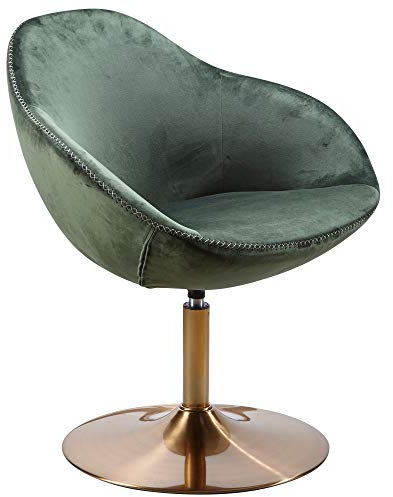 KADIMA Design Loungesessel Grün Drehstuhl Clubsessel Samt Cocktailsessel Lounge