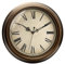 Plumeet Metal Wall Clock, 13'' Non Ticking Classic Silent Iron Wall Clocks Decorative Kitchen Living Room Bedroom, Roman Numerals, Battery Operated, Brown