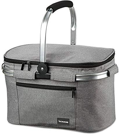bomoe K37 IceBreezer Nevera portátil Aprox. 22 litros - Cesta Picnic Bolsa térmica para Comida y Bebidas - Nevera Coche Bolsa Porta Alimentos isotérmica, Gris