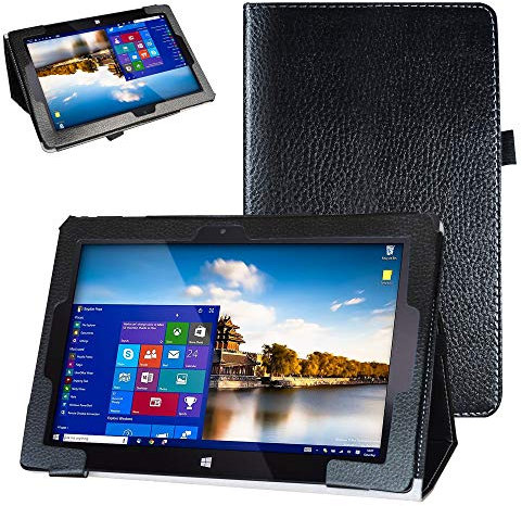 Bige Tablet Cover, PU Leather Folio 2-Folding Stand Case for Fusion5 FWIN232 Plus 10 Windows Tablet (Not Fit FWIN232 PRO N4120), Black