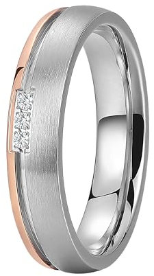 DOOSTI Partnerring/Freundschaftsring DAINTY BICOLOR Chirurgischer Edelstahl 316L – inkl. Gratis Gravur (62 (19.7))