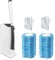 AnMelon Kit de varita de inodoro de pared, cepillo de inodoro desechable con soporte, sistema de limpieza de inodoro desechable con 16 cabezales de repuesto de varita de inodoro