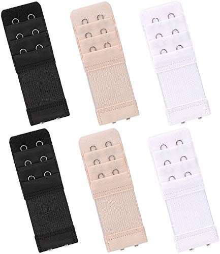 iminoo 6 Pcs Women's Bra extenders 2 Hooks Elastic Bra Extension