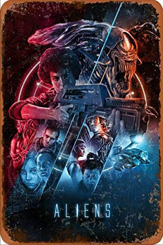Cimily Aliens II Vintage Blechschilder Zinn Poster Retro Metallschild Plaque Art Wanddekoration 8 × 12 Zoll