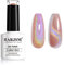 RARJSM Holographic Cat Eye Gel Nail Polish,Rainbow Glitter Effect Sparkling Rose Gold Color Glossy Soak off Nail Gel Curing Required for Nail Art Design Single Bottle 7.5ml without ​Magnetic Stick
