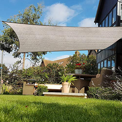Green Bay Grey Sun Shade Sail Square HDPE Breathable UV Block for Garden Outdoor Patio with Free Rope 4x4m