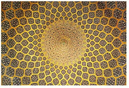 Riesige Isfahan Lotfollah Moschee Decke symmetrische Malerei Leinwand Poster und Drucke Cuadros Wandkunst Bilder Wohnzimmer 60x80cm rahmenlos