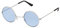 Silver With Blue Lenses Small Round UV400 Sunglasses - Stylish Festival and Designer Glasses for Men and Women - Cool Metal Shades