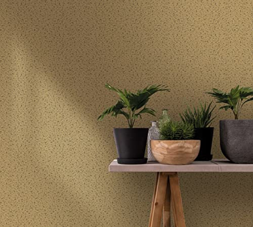 marburg Papier peint intissé uni or pour chambre à coucher salon ou cuisine 100% Made in Germany 10,05 x 0,70m