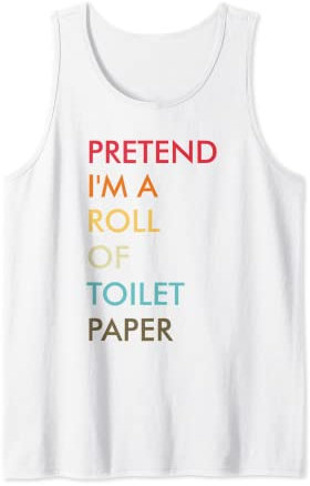 Toilettenpapier Pretend I'm Roll of Toilettenpapier, Halloween-Kostüm, Weiß Tank Top