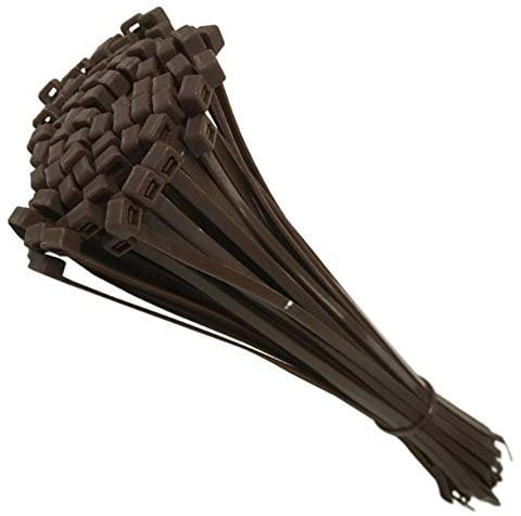 50 Tie Wraps Cable Ties Fasteners Wire Zip Strap Cord Strong Nylon Plastic Durable (Small 100mm, Brown)