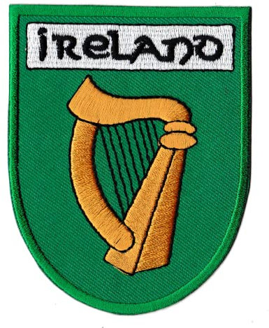 NagaPatches Aufnäher zum Aufbügeln, Irland, Harfe