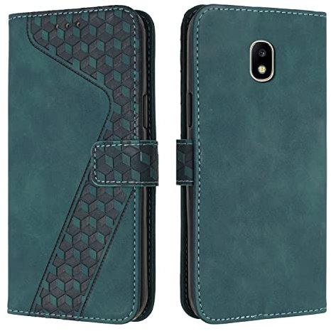 OKZone Coque pour Samsung Galaxy J730/J7 2017, Etui Protection Housse Premium en Cuir PU Portefeuille Étui Téléphone [Fermoir Magnétique] [Fentes pour Cartes] Flip Case pour Galaxy J730/J7 2017（Vert