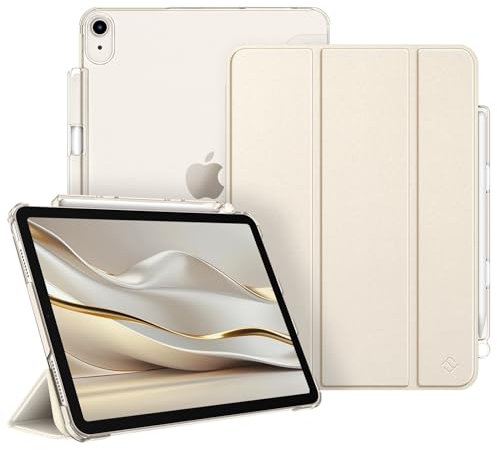 Fintie Hülle für iPad Air 11 Zoll M3 2025/M2 2024, iPad Air 5 2022/4 Generation 2020 10.9 Zoll mit Stifthalter, ultradünne leichte Schutzhülle Case mit transparenter Rückseite, Starlight
