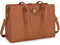 IGOLUMON Handtasche Damen Shopper Damen Groß Wasserdicht Laptop Tasche Damen 15.6 Zoll PU Leder Arbeitstasche Umhängetasche für Business Arbeit Büro Schule Braun