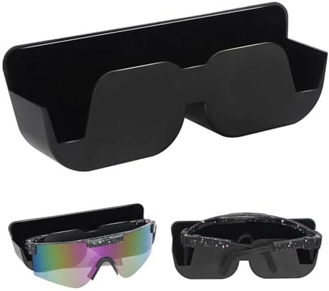 Auto Brillenablage, 165 mm x 55 mm x 35 mm Brillenetui Auto Sonnenbrillen, Aufbewahrung Halterung Selbstklebend mit Filzpolsterung für Brillen im Auto Brillenetui Ablagebox