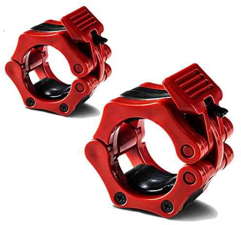 G5 HT SPORT Pair of Black And Red Olympic Barbell Stoppers 30MM and 50MM Disc Locks, Collar Clips, Barbell Closure, Body Pump Accessories, Olympic Bar Clamps, Fitness, Weightlifting