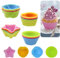 MIPIACE 24 Stück Mini Muffinform Silikon Bpa Frei Muffinförmchen Klein Muffin Silikonförmchen Wiederverwendbare Silikon Backform Muffins für Muffins Cupcake, Eincreme, Kuchen,Pudding 6 Farben