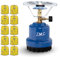 Z.M.C Réchaud de camping 2 en 1 + 10 cartouches de gaz de 190 g, réchaud à gaz portable pour camping 1110 W, allume-charbon extérieur, réchaud à cartouche pour cartouche perçable