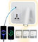 uksunvi LED lampada da parete da lettura con presa universale, USB Type-C doppia porta di ricarica regolabile interruttore 12W lampada da parete rotante con tre colori dimming (Quadrato bianco)