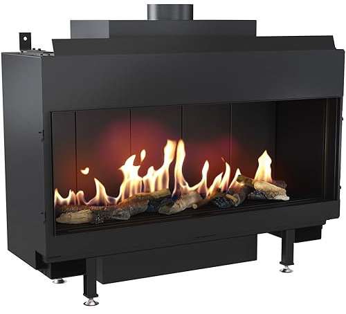 KRATKI LEO 100 - Camino a gas propano butano diametro 100/150 9,5 kW, inserto per camino da incasso, classe energetica A, EEI 94,4