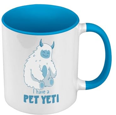 Premium Quality Blue Pet Yeti Myth Movie Dream Mug with Handle and Coloured Interior