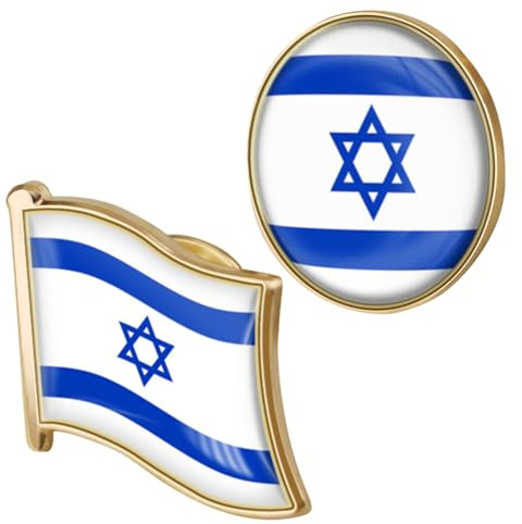 Pin sur revers Israël, 2pcs Metal Israel Flag épingles, broche de broche de drapeau israélien pour sacs de vêtements chemises sacs à dos bricolage (19 mm + 25 mm)