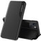 QIWEIQING Hülle für Samsung Galaxy S8, Premium PC + PU Leder Schutzhülle, Spiegel Cover Clear View Case Flip Intelligenten Handyhülle mit Klappbarer für Samsung Galaxy S8. Black QH3