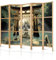 murando - Paravent Innen Raumteiler Holz Wasserfall 225x172 cm 5-teilig Japanische Trennwand Raumtrenner Room Divider Mobiler Sichtschutz Spanische Wand Raum Abtrennung Meditation p-A-0033-bh-c