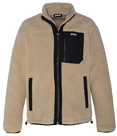 Schott NYC Swwade1, Felpa in pile Uomo, Beige, XXL