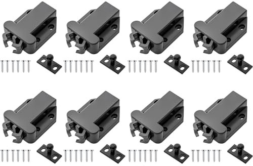 Greluma 8 Piezas Pestillo de empuje magnético, Pestillo táctil seguro, Pestillo de puerta de empuje para abrir