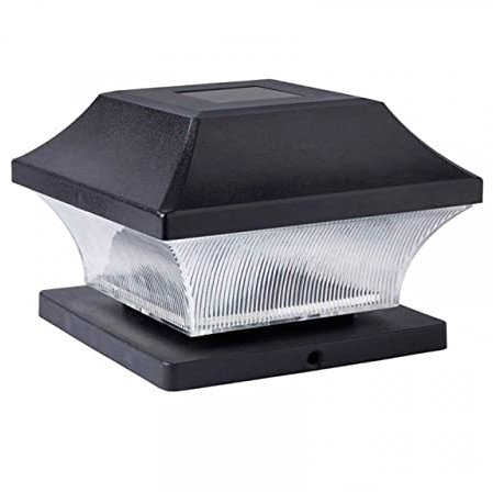 Rheme Solar Post Lights Outdoor Glass LED Fence Cap Light 2 Modes for 4x4 5x5 6x6 Posts Deck Patio Garden Decoration (1 Pack)