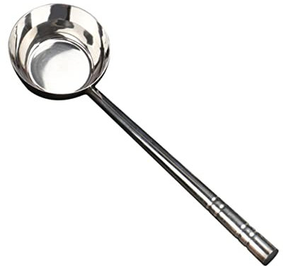 Zerodeko Louche à Eau avec Manche en Acier Inoxydable Cuillère à Soupe pour Usage Domestique Et Cuisine Design Émaillé Au Sable 16 Cm