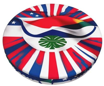 Runder Hocker-Sitzbezug mit Costa-Rica-Flagge, Samtmaterial, ideal für Barhocker, Stühle und Arbeitsplattenhocker