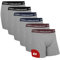 DANISH ENDURANCE Mens Cotton Anti Chafing Classic Fit Trunks, 6 Pack Multicolor (Grey/Black, Grey/Navy Blue, Grey/Bordeaux) L