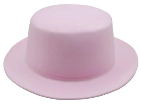 FULUJIDI Fedora Trilby Filzhut Hut Einfarbig Fedora Hut Frauen Männer Flach Top Filz Kappe Elegante Dame