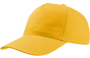 Cappellino per Bambini Stile Baseball con Visiera - Disponibile in Diversi Colori - Chiusura Regolabile, Cappello Estivo per Bambino e Bambina - Giallo