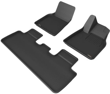 3D MAXpider Allwetter Fußmatten für Tesla Model Y 2021-2024+ Passgenaue Auto Fußmatten Kagu Serie (1. & 2. Reihe), Schwarz