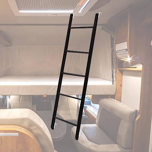 SZITW Échelle superposée 4/5 marches pour Camping-Car, échelle de lit à Crochet pour dortoir, Camping-Car, loft, échelles de Remplacement de lit en métal, échelle de montée latérale de lit de 45/
