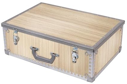 GUARDIQUE WoodyBox 104 - Werkzeugkoffer aus Sperrholz – leer – Aufbewahrungskoffer mit Griff – wetterfest und schmutzbeständig