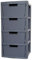SIDSONS Large Plastic Rattan Style Storage Drawer (Rattan/Grey, 4 Tier)