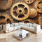 Papel Tapiz Fotográfico Papel Tapiz Bronceado De Engranaje De Metal 3D Art Mural 350x256 cm Cafe Restaurant Dormitorio Decoración para el Hoga Murales Papel Pintado a Papel Fotomural Dormitorio