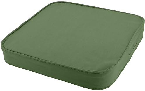 Orthopädisches Sitzkissen Minimalist - 100% Baumwolle mit Kaltschaum-Schaumstoff - Qualitatives Stuhlkissen - Feste Qualität - Waschbar (1, Moos/Dunkelgrün, 40x40x6cm)