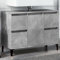 Lauuoeriau Mobili da esterno - Mobile lavello grigio cemento 80x33x60 cm in legno ingegnerizzato