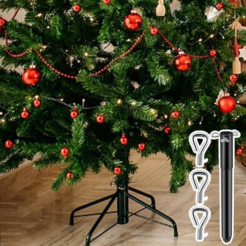 Artificial Christmas Tree Height Extender, Multipurpose Metal Artificial Tree Riser Christmas Tree Riser Platforms Christmas Tree Base Extension Pole With 3 Fixing Screws For 0.5-1.25 Inch Tree