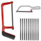 Hacksaw 2 PCS Adjustable Angle Junior Hacksaw Hacksaw for Metal Cutting Metal Saw Comes with 10 Carbon Steel Mini Saw Blades Metal Saw for Cutting Plastic PVC Pipe Tiles and Wood