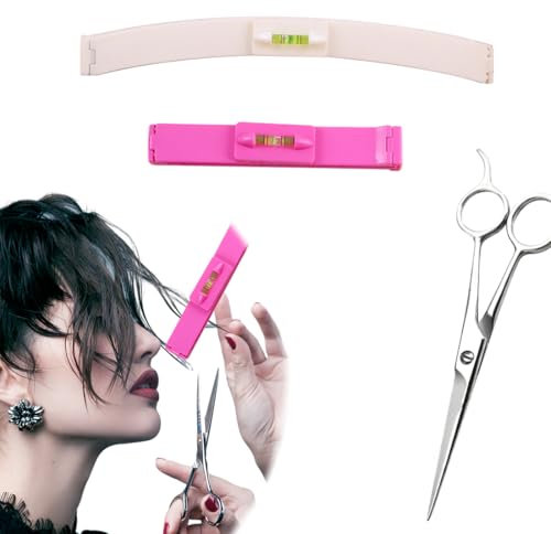 FENQURO 3 Pcs Utensili da Taglio per Capelli,Strumento di Taglio dei Capelli per Frangia,Tagliare i Capelli Clip,Casa Fai da Te Parrucchiere, con Forbici, per Bangs, Strati E Split Ends
