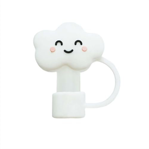 Cute Cloud Straw Covers Cap Toppers for Stanley Cup 30 40 oz, 0.4 in/10mm Straws Cap,Dust-proof Straw Toppers,Reusable Silicone Straws Tips Lids Protectors for Stanleys Water Bottle Cup Accessories