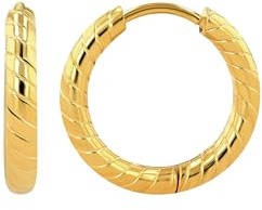 Akzent Wasserfeste Edelstahl Ohrringe Creolen Klappcreolen in Gold für Damen, Größe 8-18 mm, 100% Wasserfest & Hautverträglich
