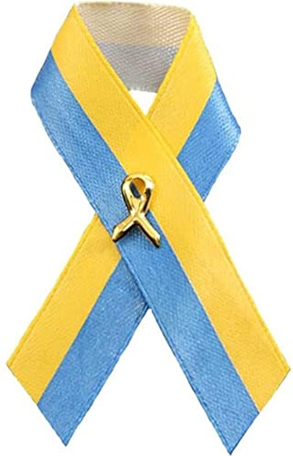 HiyyFloy Ukraine-friedensknoten-brosche, Polyester-ukrainisches Band-emaille-pins, Ukraine-bewusstseinsband-pin Für Jacken, Kragen, Krawatten,